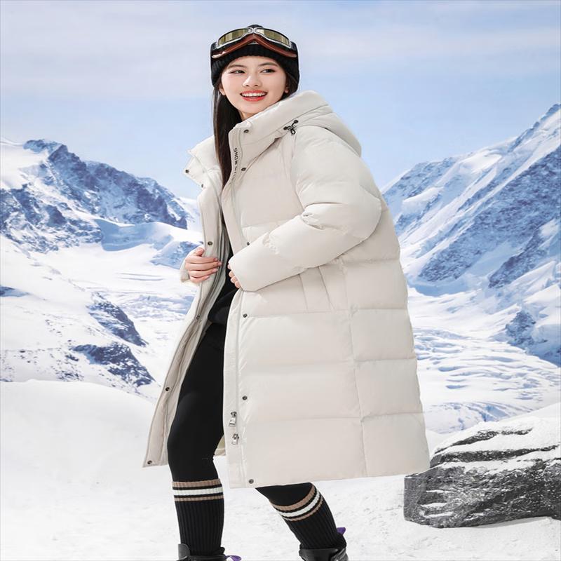 Snowflying Unisex Hooded Long Down Jacket