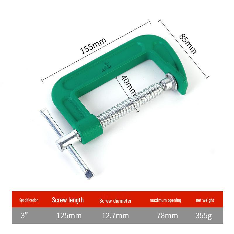 Serre-joint en G léger | Serre-joint en C solide | Dispositif de serrage pour menuiserie de type G multi-spécifications