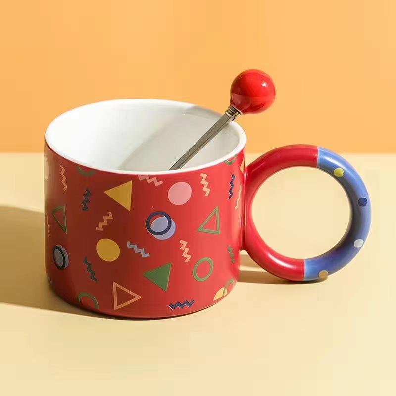 Ins Style High Value Mug Creative Cute Drinking Cup Girls Ceramic Cup Office Couple Coffee Cup