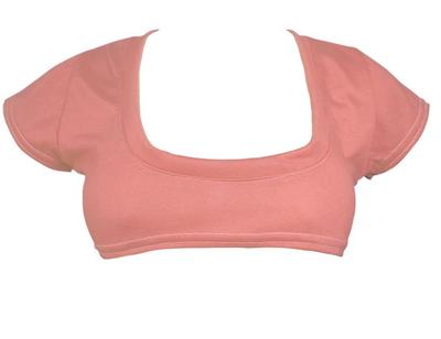 DOKiDOKi Ultra-Short T-Shirt (Pink) - Underbust Coverage, Solid Color, Sexy, Sheer, Cut-and-Sew Top, Size M [Parallel Import]