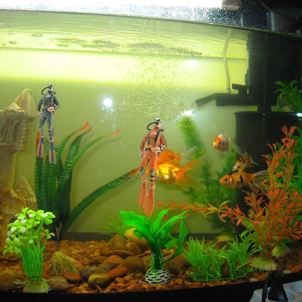 Resin Landscape For Fish Tanks Little Diver Floating Device Fish Tank Accessoies Aquarium Decor