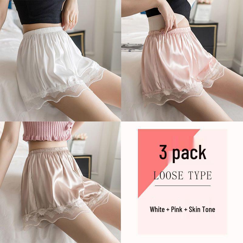 Seamless Ice Silk Lace Women's Summer Anti-Exposure Loose Shorts