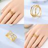 Gold Star Moon Intertwined Ring Woman Accessory Lovely Exquisite Ring 925 Silver Jewelry Set Valentine Day Wedding Gift