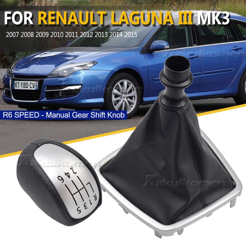 Gear Shift Knob Lever Switch Shifter Knob For Renault/Laguna Mk3 2007-2014 Manual Shift Lever Handle 6 Speed