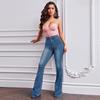 Women's High-Waisted Flared Denim Pants