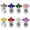 Creative Crystal Rose Sculpture Colorful Reflect Crystal Rose Bundle Handmade Small Desktop Floral Decorations Mother's Day