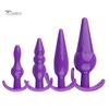 Sex Toy 4Pcs T-Bar Base Butt Anal Plug Massager Couple Flirting Masturbation