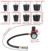 Akcesoria samochodowe 9 szt./zestaw Tester szczelności układu turbosprężarki samochodowej 1-3/8'' 35 mm do 3-1/2'' 90 mm adaptery 90 psi/6 bar z manometrem