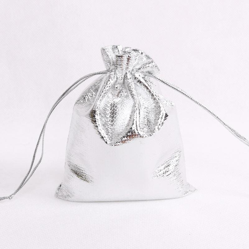 Gold & Silver Satin Jewelry Pouches - Dustproof Drawstring Gift Bags