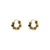 Real gold electroplated tiger's eye stone ear buckle Maillard temperament fashion earrings high sense retro versatile earrings women
