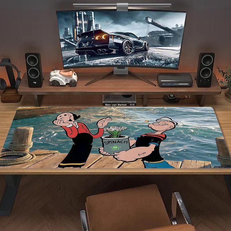 Popeye the Sailor Print  Cushion Non-slip Laptop Tablet Big Mousepad XXL Mat Mini PC Playmat With Lock Edge