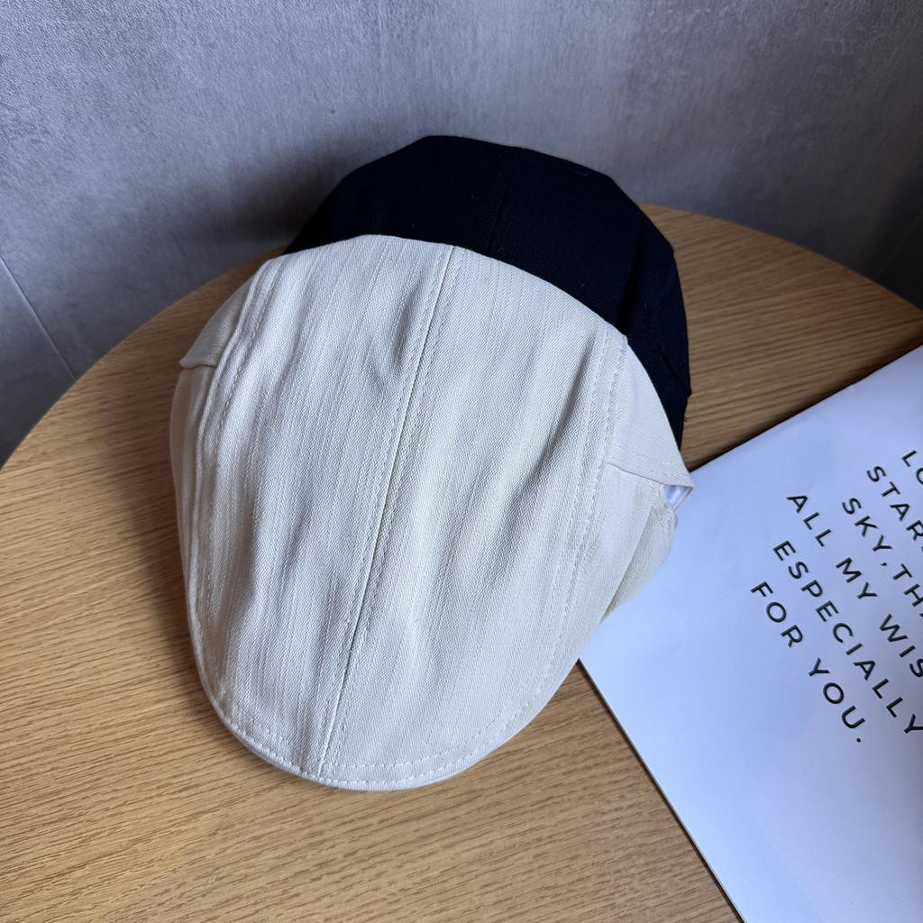 Retro English Elegant Beret With Short Brim And Solid Color Design Outings For