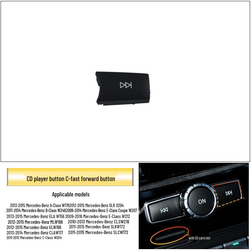 Mercedes-Benz C/B/E-Class Audio CD Button ML350 CLS GLK Console Volume & Track Adjustment