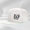 Butterfly Floral Graphic Black Baseball Cap Unisex Polyester Casual Snapback Hat for Men Women
