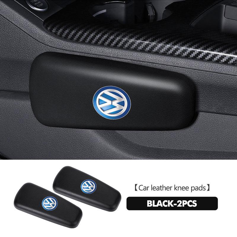 LMN1 Emblems For Volkswagen VW Car Knee Pad Leather Elbow Rest Pad Headrest Car Accessories Golf Jetta Passat Mk4 Mk5 Mk6 CC B5 B6 B7