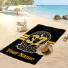 Boston Bruins Custom Beach Towel, Print Your Name Text Lightweight Absorbent Towel for Swimming Travel