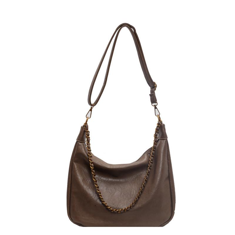 IELGY Texture Retro Large Capacity Tote Bag Fashion Chain Shoulder Fashion Commuter Messenger Bag