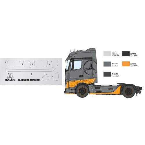 Italeri 1/24 Scale Mercedes-Benz Actros MP4 Big Space Grand Prix Edition Plastic Model Kit IT3968 (Car)