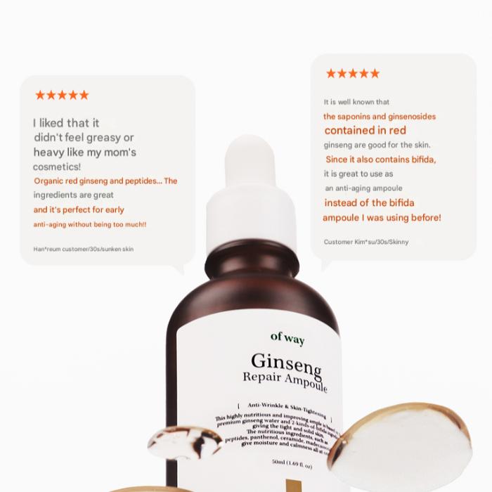 Ofway Ginseng Repair Ampoule 50ml – 6-Peptide Anti-Aging & Firming Ampoule