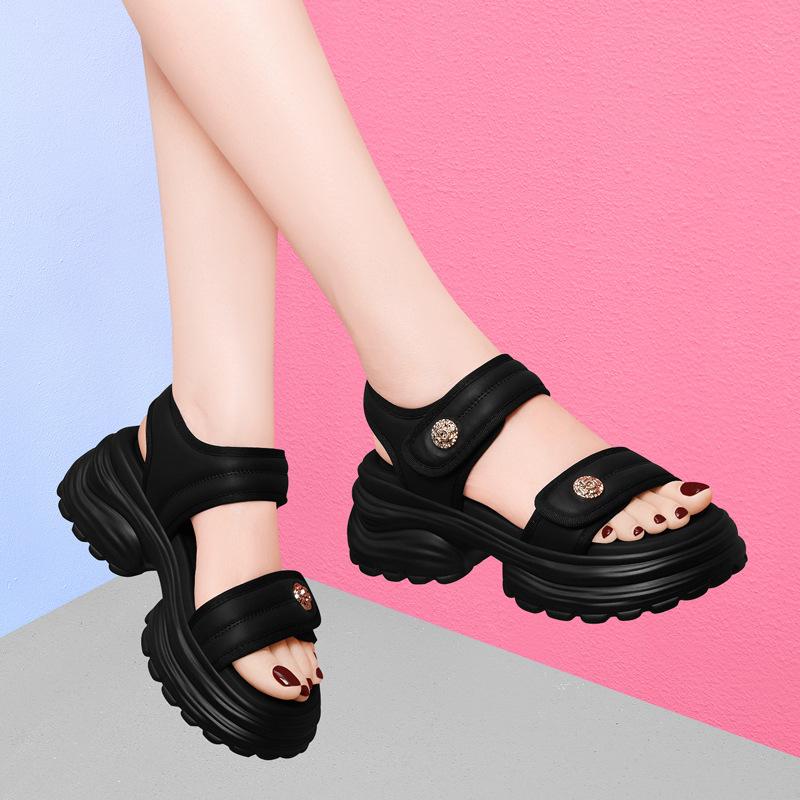 Platform sandals women's summer new versatile fashion casual Velcro soft sole light