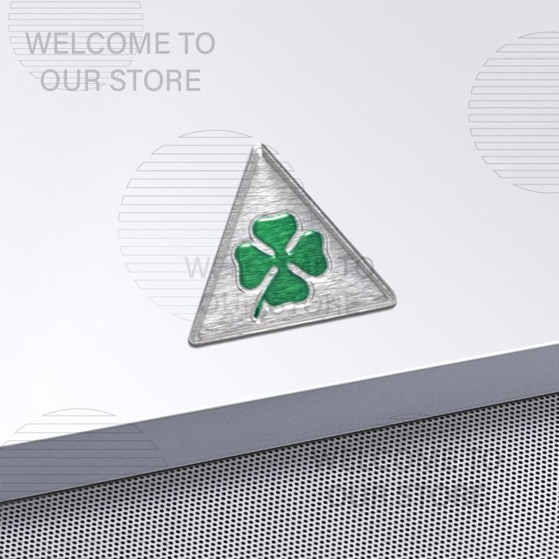 Car Decor Aluminium Lucky Four Leaves Clover Emblem 3D Sticker For Alfa Romeo MITO Giulia GT Brera Steering Wheel Badge Decals Zl2