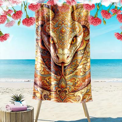 Lebendiger wirbelnder Schlangenkunst-Druck Strandtuch, schnell trocknend, geeignet für Reisen, Outdoor-Sport, Joggen, den Strand und Schwimmen, Geschenk