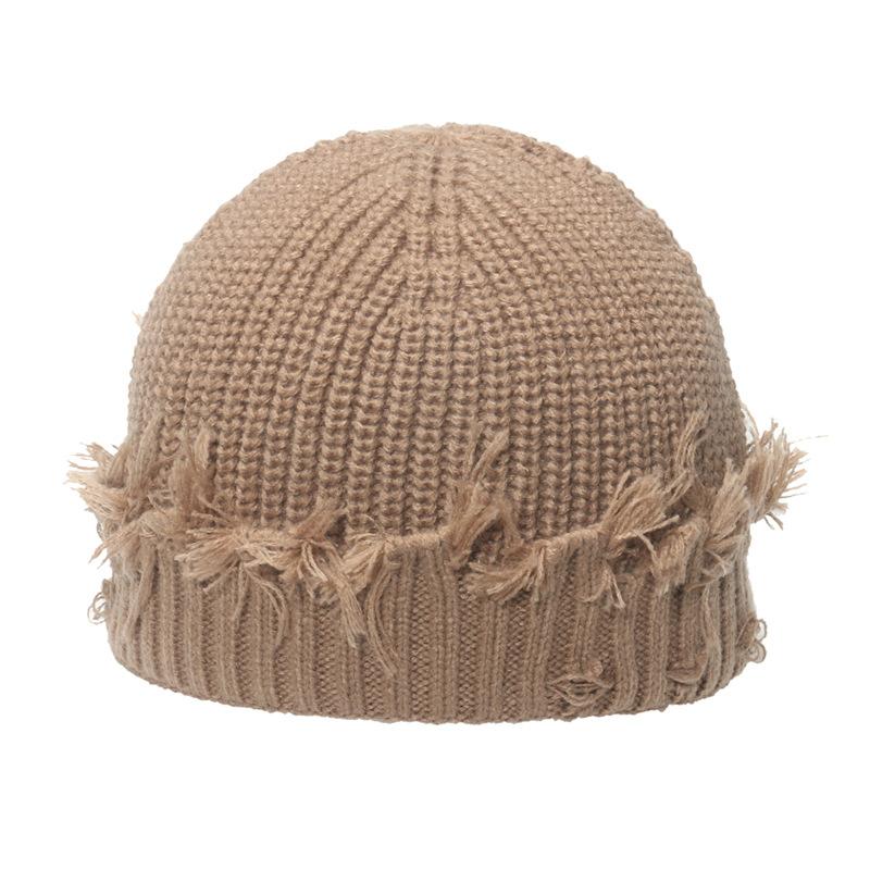 New autumn and winter hole-knitted wool hat female yuppie melon fur hat landlord hat Korean version versatile trendy men's and women's cold hat