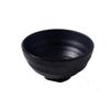 Korean Style 6.5-inch Black Melamine Twill Bowls, 5-Pack