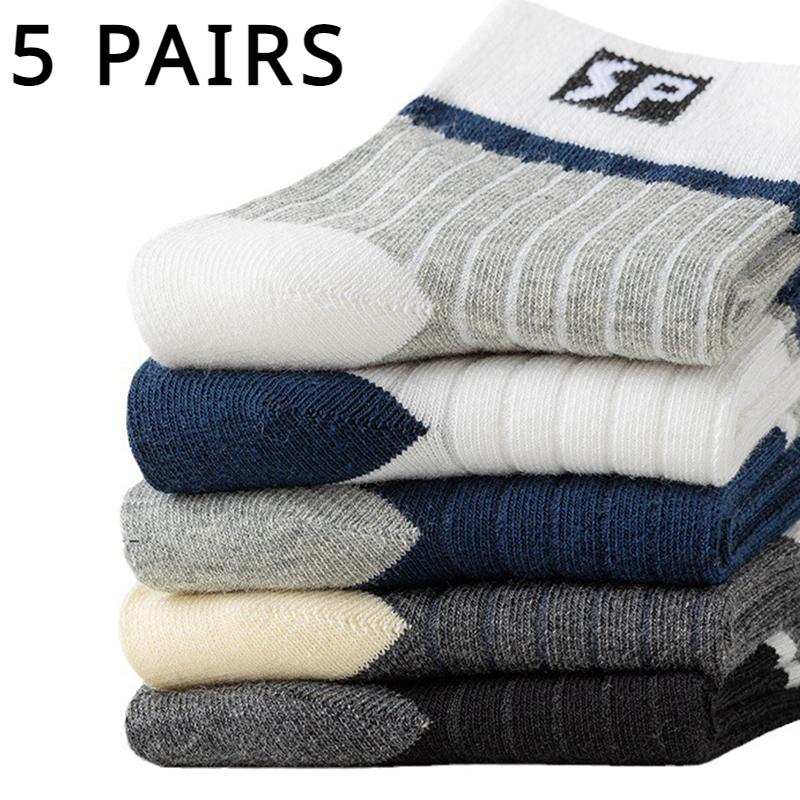 

5 пар мужских полосатых носков SP, комплект спортивных носков соответствующего цвета, весенний повседневный комплект носков 5pairs