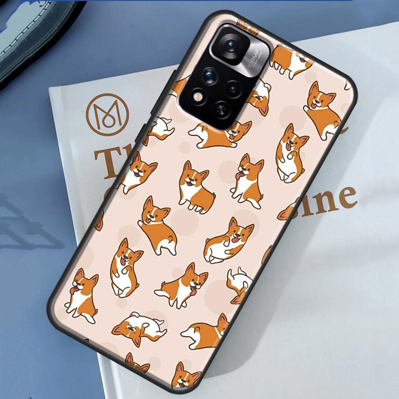 Cartoon Corgi Hoesje Voor Xiaomi Redmi 14C 13C 10C 12C Redmi Note 13 14 Pro 12 11 9 10 9S 10S 11S 12S Cover