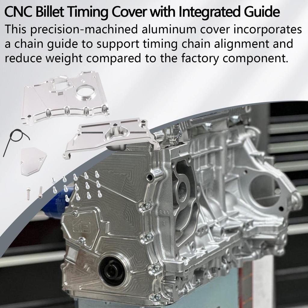 Aluminum Alloy Timing Chain Cover Kit for Acura TSX (CL9, K24A2), CR-V, and Element