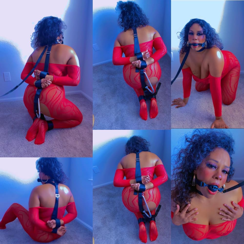 Bondage Restraints BDSM Sex Toys - Restraints Kit Neck To Wrist, Adjustable Handcuffs Ball Gag & Sex Collar with Chain for SM Bedroom Bondage