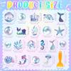 Funrous 20 Pcs Mermaid Non Slip Bathtub Stickers Ocean Mermaids Anti Slip Shower Stickers Shower Floor Nonslip Sticker with Scraper Ocean Applique