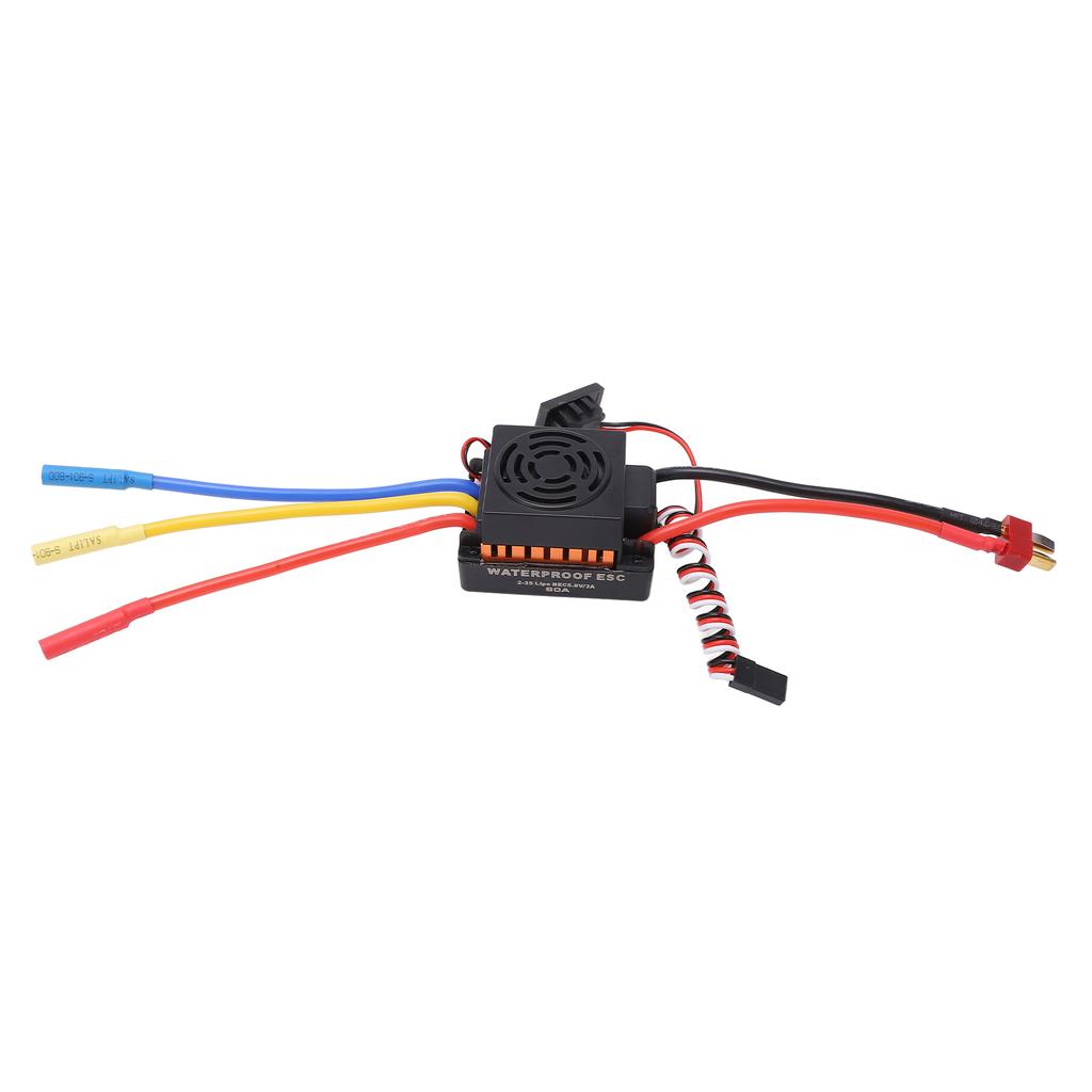 RC Brushless ESC 60A Strong Current Resistance Waterproof Dustproof Brushless ESC for 1 10 1 12 1 16 RC Cars