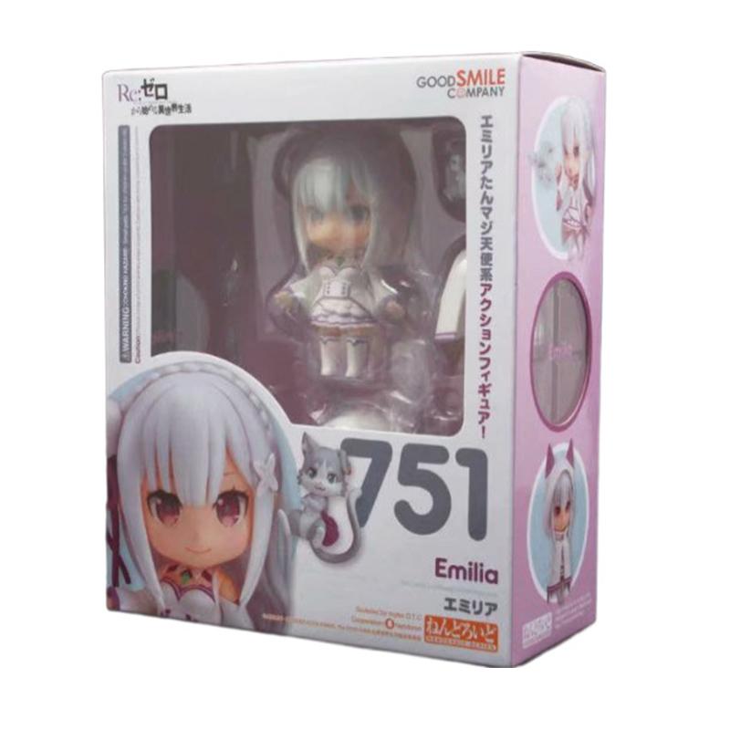 

Re:Zero Emilia 751 Q Version Nendoroid Posable Animation Figure With Face Swap Playthings Adorable Figure Collector-Worthy Tabletop Decoration