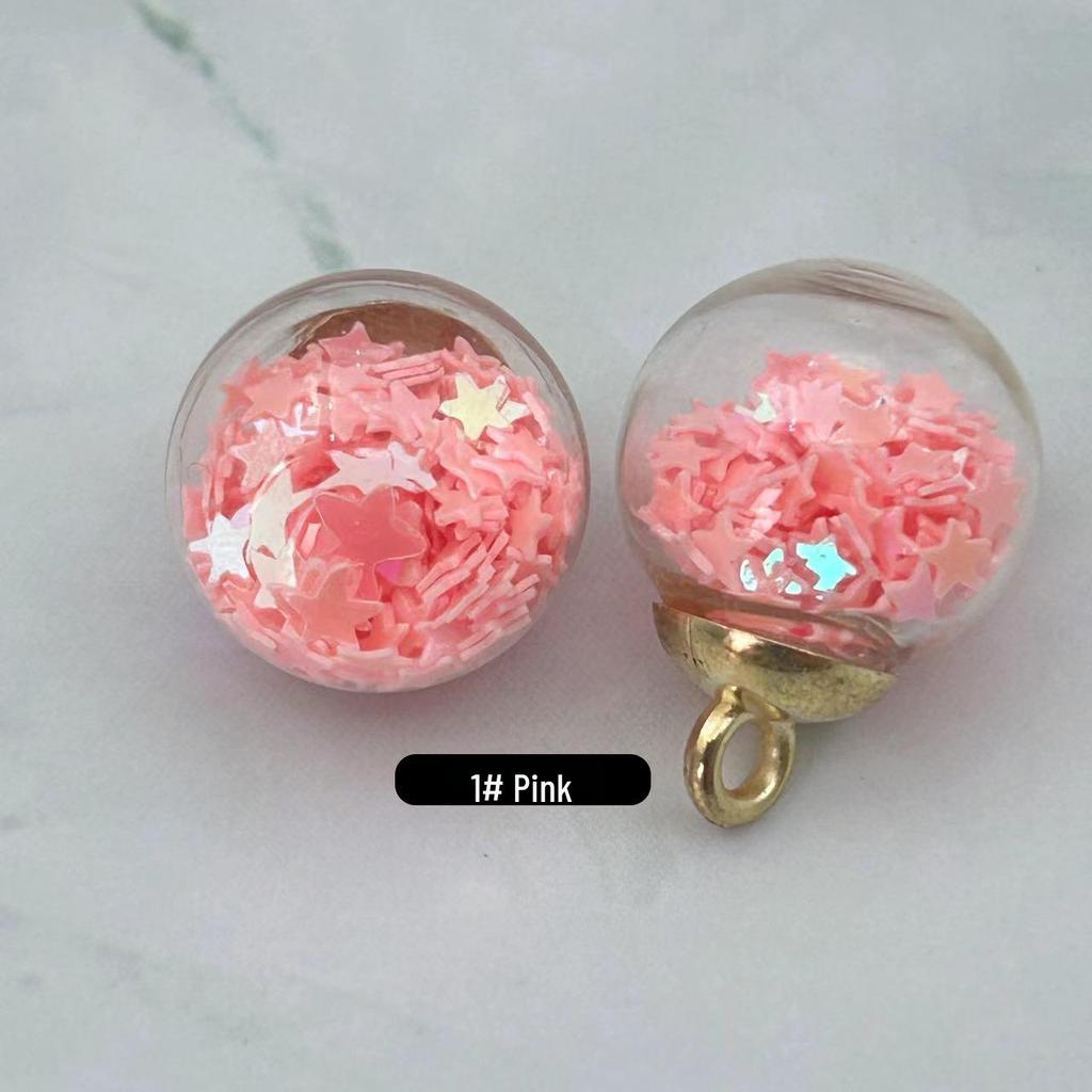 Glass Round Ball Star Sequin Pendant Earrings & Keychain Accessories