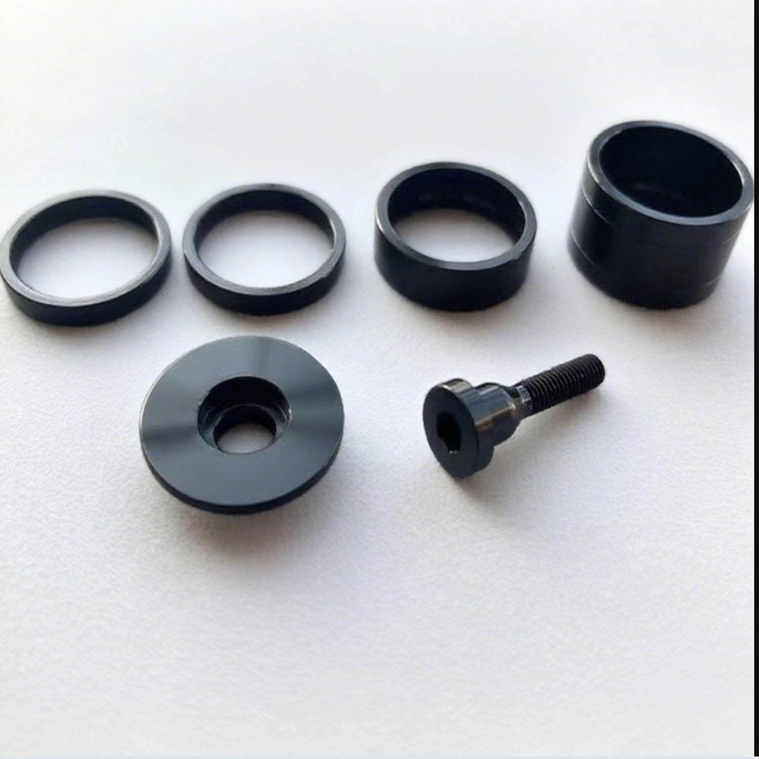 bicycle accessory Headset Spacer 5mm 10mm 20mm Headset Top Cap bolts Alloy Aluminum Made CNC colorful bike parts чёрный