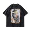 Harajuku Japanisch Y2K Spice Girls Anime Bedrucktes Gewaschenes Altes Kurzarm-T-Shirt Herren- Und Damen-Retro Guochao Marke T-Shirt