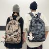 School Bag Men's Fashion Trend Middle School Students Junior High School Students High School Students Large Capacity Canvas Girls Backpack Backpack