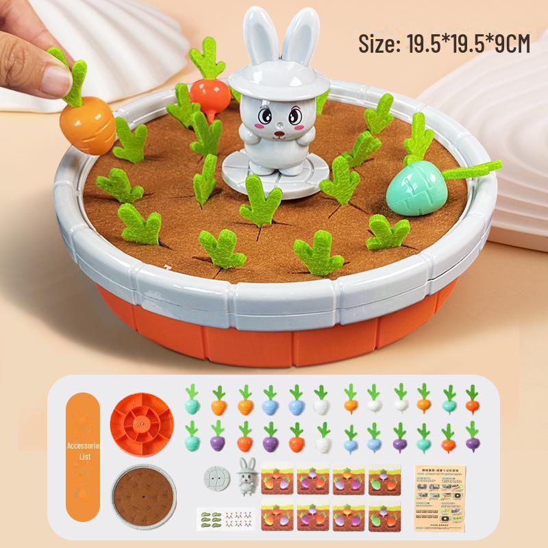 

Игрушка Монтессори для вытягивания морковки: Обучающая настольная игра для мальчиков и девочек, развивающая мелкую моторику Rabbit Pull Carrot [Bag]