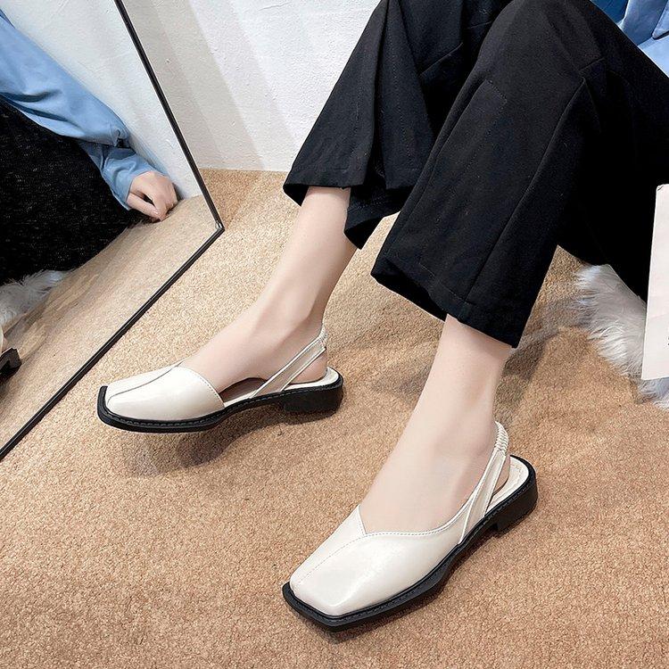 Women's Summer Square Toe Sandals Plus Size Casual Buckle Sandals Office Sandals