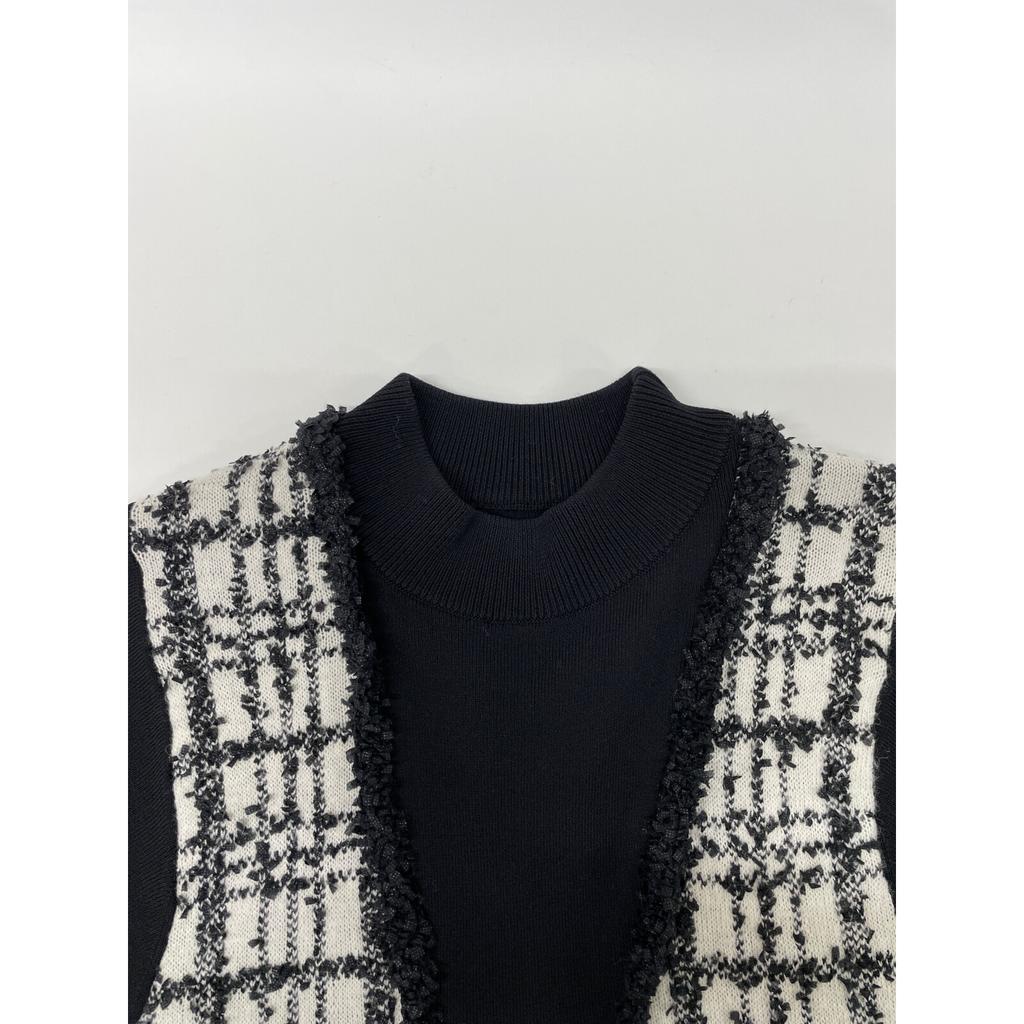 Diagram 22 Year Old White X Black Tweet One Piece Dress 36 Black White TweedUsed