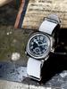 Military watch Cushion watch Black dial Gray buckskin Nato strap [M.R.M.W.]