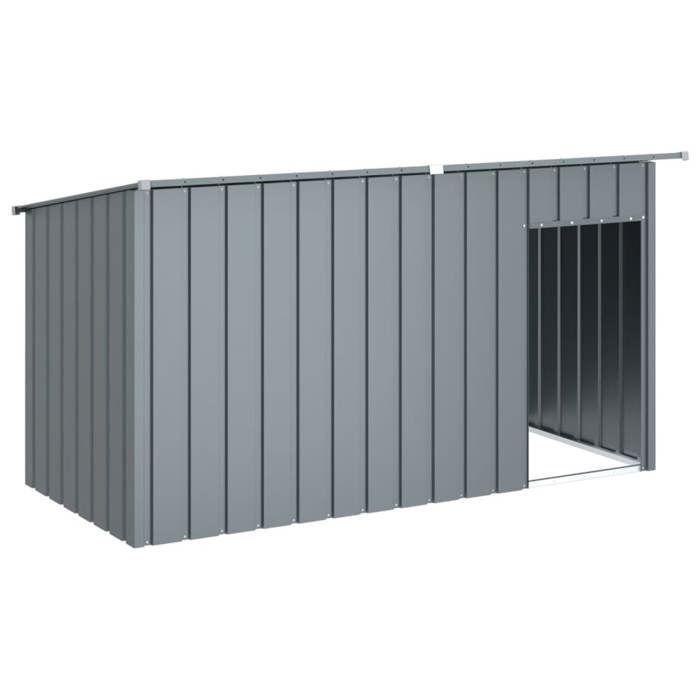 VidaXL Niche pour Chien avec Toit, Cage pour Animaux de Compagnie, Maison pour Chien de Jardin Terrasse, Anthracite Acier 172575