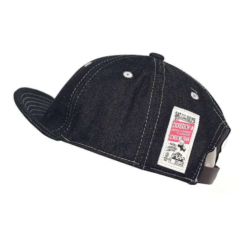 Unisex Denim Applique Baseball Cap - Korean & Japanese Style Soft Top Duckbill Hat Trend