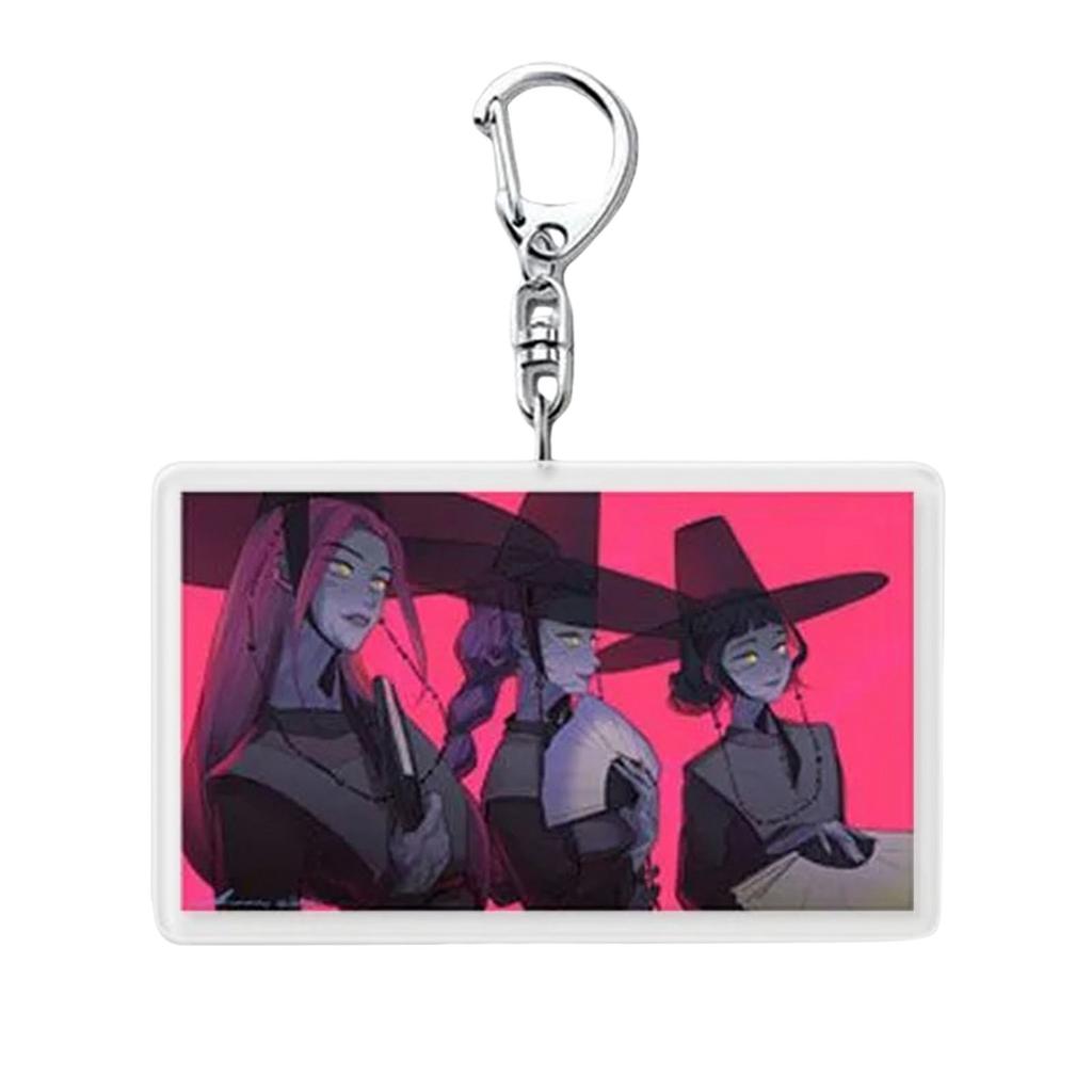 2d Acrylic Compass Support Stick Rocking Music Keychain Pendant Accessory