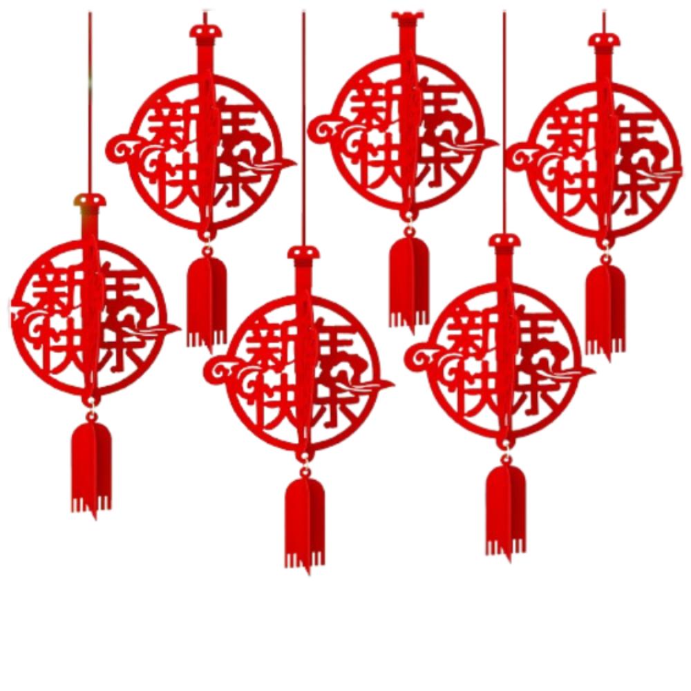 6pcs 3D Chinese Snake Year Pendants Traditional Spring Festival Supplies  Home Living Room Decor