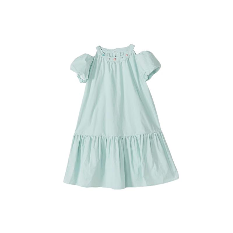 Deesha Girls' Summer Off-Shoulder Puff Sleeve Vacation Maxi Dress