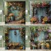 Serene Garden Shower Curtain - With Hooks, Vibrant Natural  Rustic Yard and Flowers Bathroom Curtains Home Decor Curtain