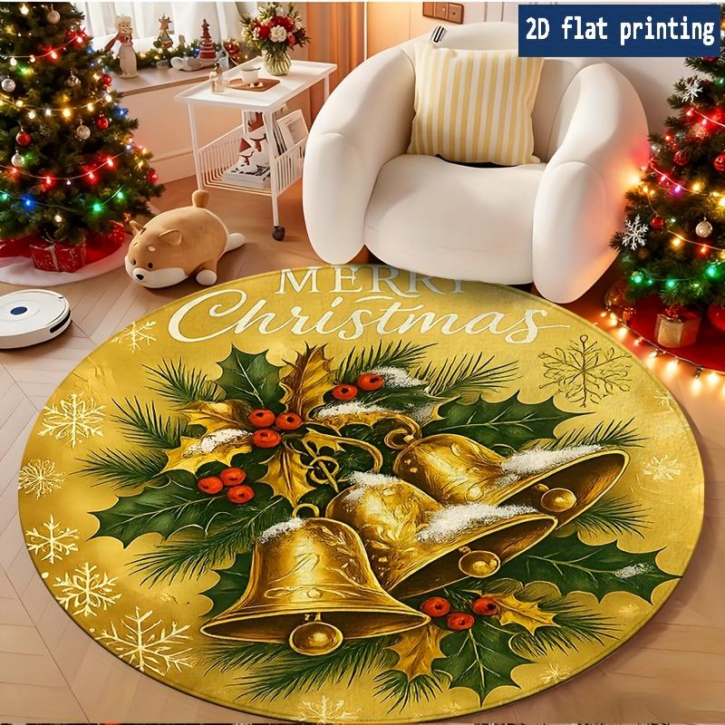 Fairy Sky Light Xmas Tree Round Floor Mat for Bedroom Living Room Chair Entry Decor Rug Keepsake Non Slip Floor Mat Door Mat
